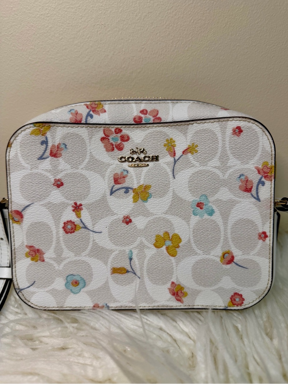 Coach Mini Camera Bag in Signature Canvas with Mystical Floral Print